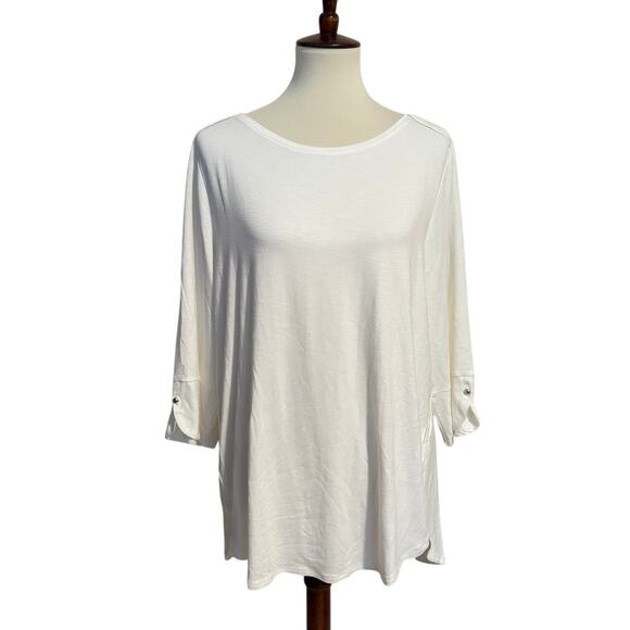 Chico's Zenergy Envelope Hem Tunic - Alabaster - Picture 1 of 3